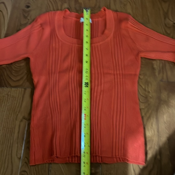 Women’s Currants orange 3 quarter length ribbed sweater XL - Picture 7 of 8